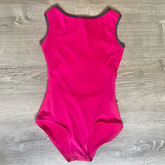 Yumiko Leotard - DISCONTINUED! Pinkberry and Titanium Larissa, Size Large - Picture 2 of 5
